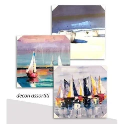 QUADRO QUADRETTO DECORATIVO 45X45X1,8CM TELA SU LEGNO DELUXE DECORI ASS 806810