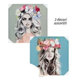 QUADRO QUADRETTO DECORATIVO 45X45X1,8 CM TELA SU LEGNO DELUXE DECORI ASS 831751