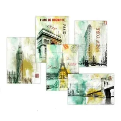 QUADRO QUADRETTO DECORATIVO 50X70X2,5CM TELA SU LEGNO DELUXE DECORI ASS. 748899