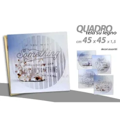 QUADRO QUADRETTO DECORATIVO 45X45X1,5CM TELA SU LEGNO DELUXE DECORI ASS. 743757