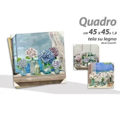 QUADRO QUADRETTO DECORATIVO 45X45X1,8CM TELA SU LEGNO DELUXE DECORI ASS. 806872