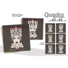 QUADRO QUADRETTO TESTA DI MORO TELA SU LEGNO 45X45X1,8CM VARI DECORI MORO 820076