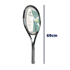 RACCHETTA DA TENNIS 69 CM NERA RESISTENTE ALLENAMENTO CON BORSA TRASPORTO 06036
