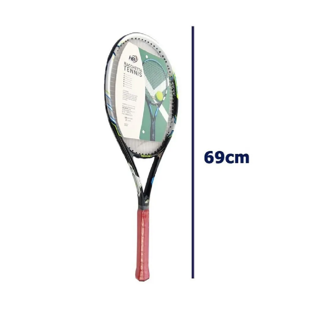 RACCHETTA DA TENNIS 69CM ROSSA NERA RESISTENTE ALLENAMENTO BORSA TRASPORTO 06039
