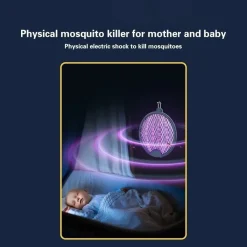 RACCHETTA ELETTRICA PIEGHEVOLE RICARICABILE TRAPPOLA ZANZARA INSETTI 4 IN 1 CON LUCE UV