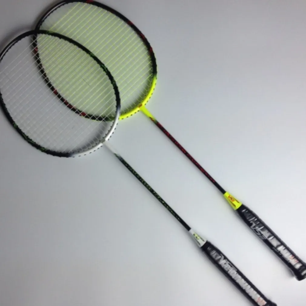 RACCHETTE VOLANO BADMINTON CON FILO GIALLO SPORT TENNIS GIOCO PARTITA RACCHETTA