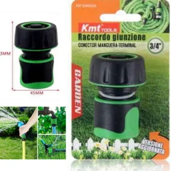 RACCORDO A INNESTO ATTACCO RAPIDO PER TUBO ACQUA IRRIGAZIONE GIARDINO 19MM 3/4