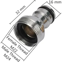 RACCORDO PER TUBI DA GIARDINO ATTREZZATURE PER CAPEZZOLI FILETTATE M22/M24 IN ACCIAIO