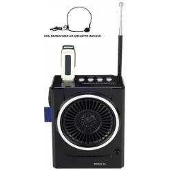RADIO FM KARAOKE USB CASSA SPEAKER MP3 SD RICARICABILE CON TORCIA E MICROFONO