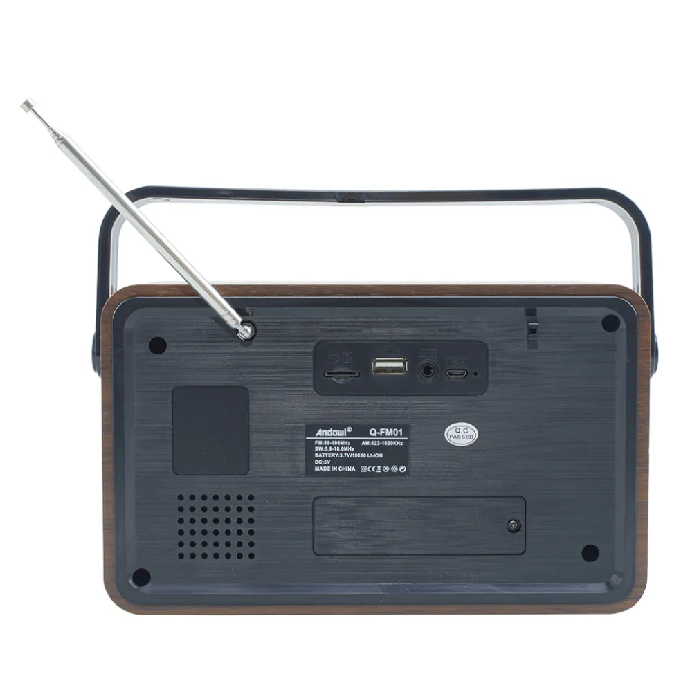 RADIO FM RETRO WIRELESS ALTOPARLANTE MP3 PORTATILE BLUETOOTH USB AUX TF Q-FM01