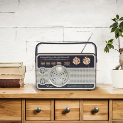 RADIO FM RETRO WIRELESS ALTOPARLANTE MP3 PORTATILE BLUETOOTH USB AUX TF Q-FM01