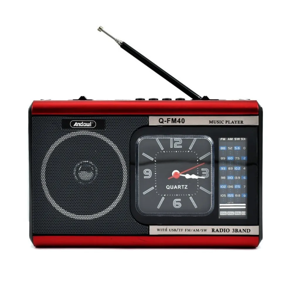 RADIO PORTATILE A BATTERIA USB SVEGLIA Q-FM40 ALTOPARLANTE BLUETOOTH CON TORCIA