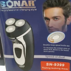 RASOIO DA BARBA CON DOPPIA VELOCITA' IMPERMEABILE RICARICABILE 3W 3 TESTINE