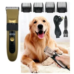 RASOIO ELETTRICO TRIMMER TOSATRICE PER CANI ANIMALI DOMESTICI 4 PETTINI Q-T137