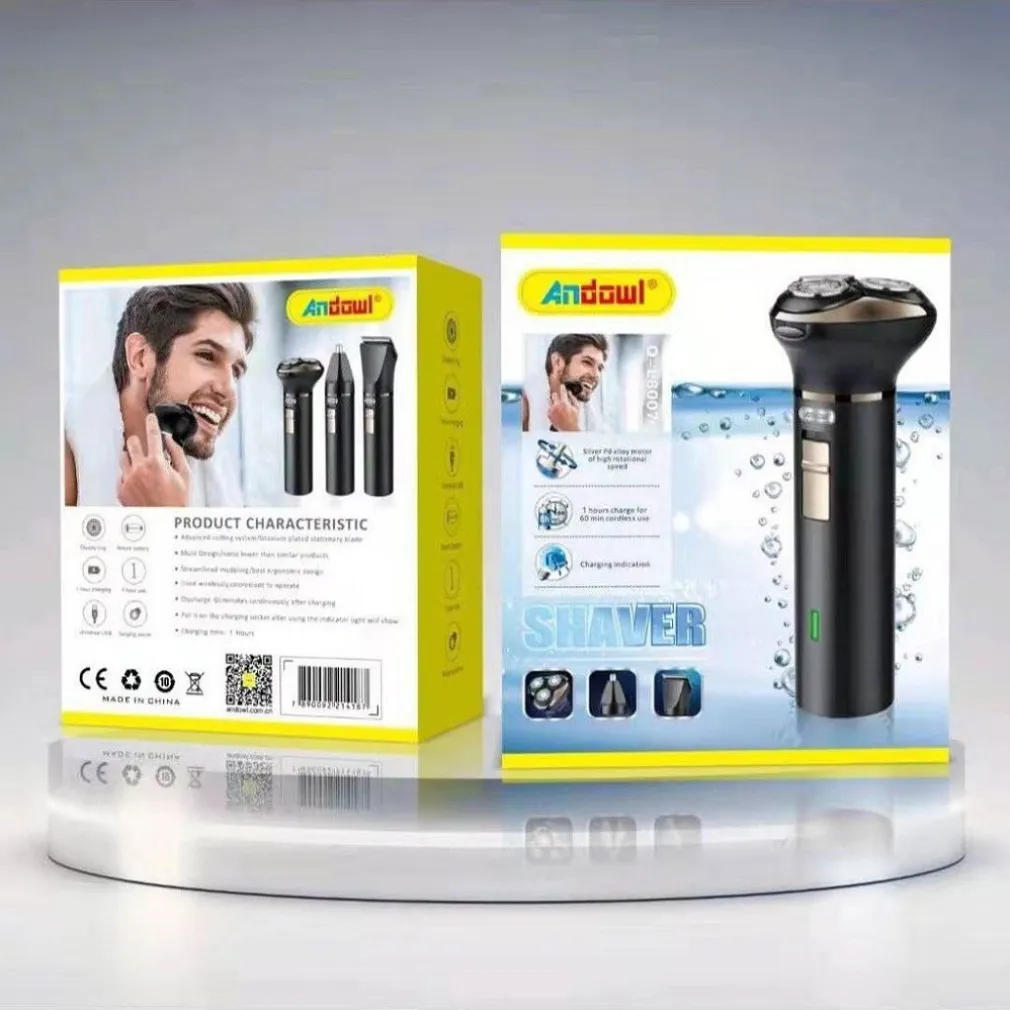 RASOIO 3IN1 CLIPPER RIFINITORE PELI NASO BARBA Q-L8007 BATTERIA RICARICABILE USB