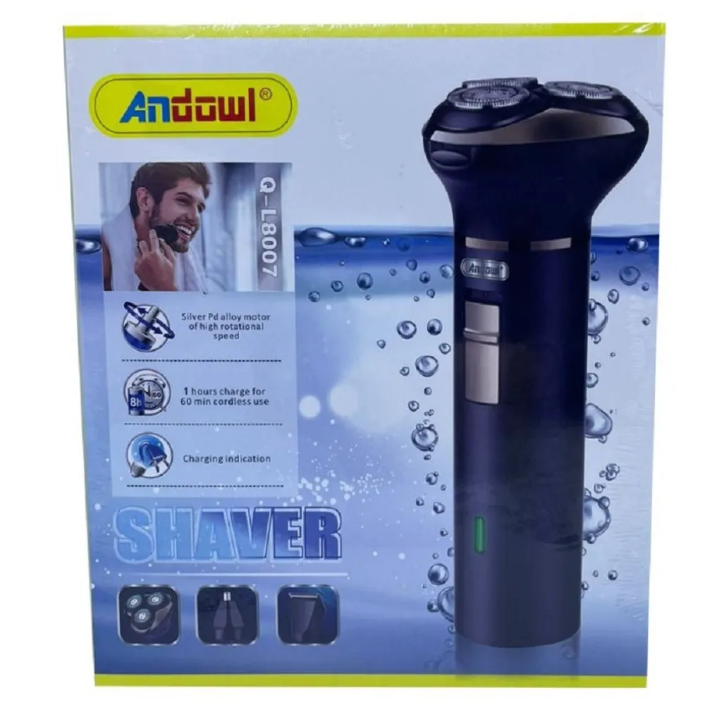 RASOIO 3IN1 CLIPPER RIFINITORE PELI NASO BARBA Q-L8007 BATTERIA RICARICABILE USB