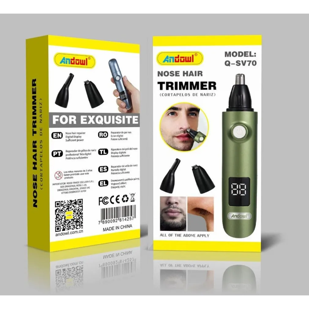 RASOIO TAGLIA CAPELLI PER NASO ORECCHIE RIFINITORE TRIMMER RICARICABILE Q-SV70