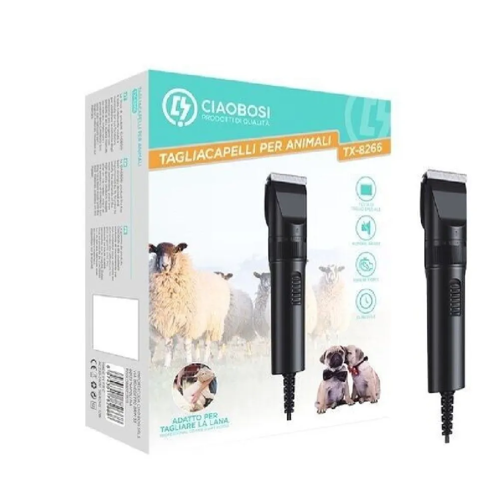 RASOIO TOSATRICE TAGLIA CAPELLI PELI ANIMALI DOMESTICI CANI GATTI 12WATT TX-8266