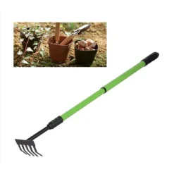 RASTRELLO A 5 DENTI CON MANICO ALLUNGABILE ATTREZZO PER GIARDINO 63.5-90CM 90073