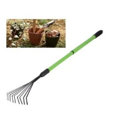 RASTRELLO A 9 DENTI CON MANICO ALLUNGABILE ATTREZZO PER GIARDINO 75-100 CM 90075