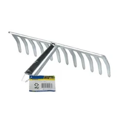 RASTRELLO IN METALLO 12 DENTI 13X30X37CM LAVORI DI GIARDINAGGIO PULIZIA PRATO
