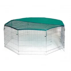 RECINTO OTTAGONALE DA ESTERNO PER ANIMALI PICCOLA TAGLIA CON PARASOLE