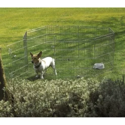 RECINTO OTTAGONALE DA ESTERNO PER ANIMALI PICCOLA TAGLIA CON PARASOLE