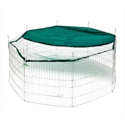 RECINTO OTTAGONALE DA ESTERNO PER ANIMALI PICCOLA TAGLIA CON PARASOLE