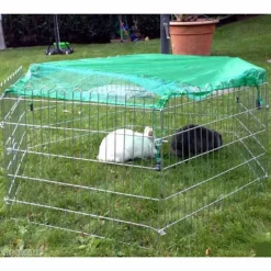 RECINZIONE DA GIARDINO PER ANIMALI DOMESTICI CON TELO COPRISOLE RETICOLATO