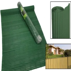 RECINZIONE GIARDINO FRANGIVISTA PER BALCONE CANNICCIO PVC VERDE ESTERNO 1X3 MT