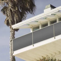 RECINZIONE GIARDINO FRANGIVISTA PER BALCONE CANNICCIO PVC GRIGIO ESTERNO 1,5X3MT