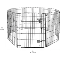 RECINZIONE IN METALLO PER CANI PIEGHEVOLE PER ESERCIZIO 152,4 X 152,4 X 76,2 CM
