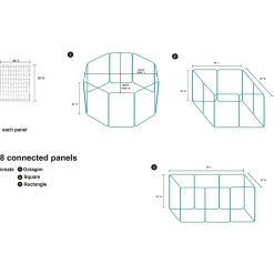 RECINZIONE IN METALLO PER CANI PIEGHEVOLE PER ESERCIZIO 152,4 X 152,4 X 76,2 CM