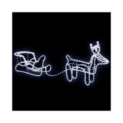 RENNA CON SLITTA LUCE LUCI A LED IP44 NATALE NATALIZIE DECORAZIONI ADDOBBI