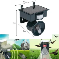 REPELLENTE AD ULTRASUONI SOLARE SCACCIA RATTI TOPI UCCELLI PICCIONI CANI GATTI