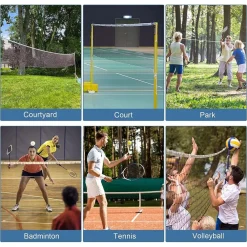 RETE DA BADMINTON PORTATILE REGOLABILE 610X76CM PIEGHEVOLE PER INTERNI ESTERNI