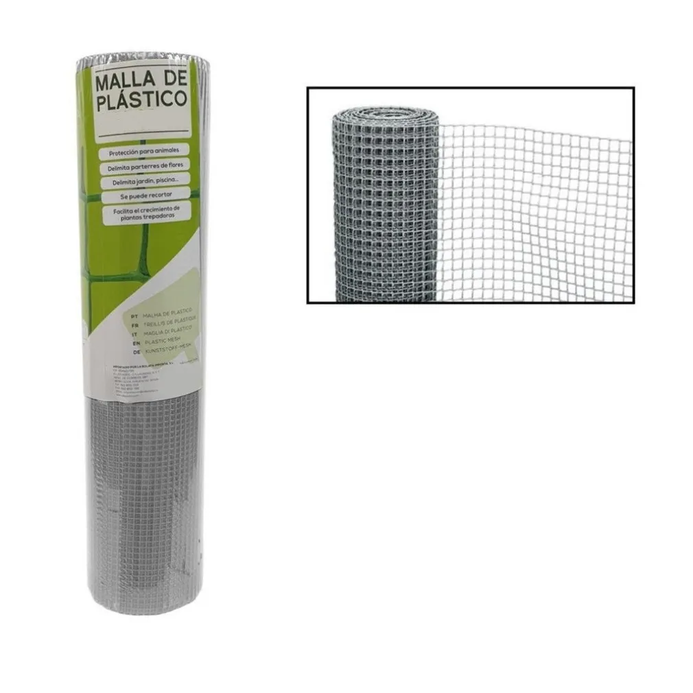 RETE DI PLASTICA PROTETTIVA 1 X 5 MT GRIGIO PER CANCELLI RECINZIONI BALCONI 206614