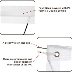 RETE DI RICAMBIO PER PALLAVOLO 9.5X1MT FASCE LATERALI RINFORZATE INTERNI ESTERNI