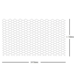 RETE METALLICA ZINCATA A MAGLIA ESAGONALE 16MM 1X10MT RECINZIONE PROTEZIONE GRN61 04318