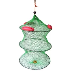 RETE NASSA PESCATORE RETINO PORTA PESCI PESCATO PER LA PESCA CON 3 GALLEGGIANTI