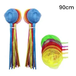 RETINO RETE PESCA FARFALLE 90 CM CON BASTONE BAMBÙ COLORATO GIOCO BAMBINI 614463