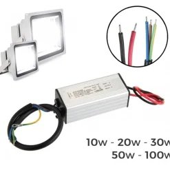 RICAMBIO LED DRIVER 10W 20W 30W 50W PER FARO A LED CORRENTE CONTINUA ALLUMINIO