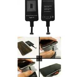 RICARICA VELOCE WIRELESS TYPE-C POSIZIONABILE DIETRO COVER PER HUAWEI SAMSUNG LG