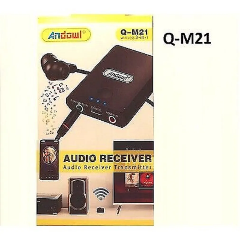 RICEVITORE TRASMETTITORE AUDIO RICARICABILE BLUETOOTH PER TV STEREO CUFFIE Q-M21