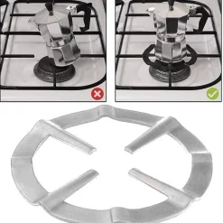 RIDUZIONE IN ACCIAIO 2PZ RIDUTTORI 14CM FORNELLO PIANO COTTURA GRIGLIA GRIGIO