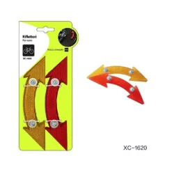RIFLETTORI CATARIFRANGENTI FORMA FRECCE PER RUOTE BICI ATTACCO UNIVERSALE XC1620