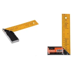 RIGHELLO 20CM METRO ANGOLARE A L ANGOLO RETTO 90° IN ACCIAIO DOPPIA MISURA 91847