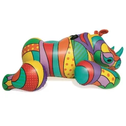 RINOCERONTE FASHION CAVALCABILE GIGANTE 201 X 102 CM GONFIABILE MULTICOLORE