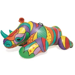 RINOCERONTE FASHION CAVALCABILE GIGANTE 201 X 102 CM GONFIABILE MULTICOLORE
