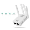 RIPETITORE DEL SEGNALE WIRELESS CON 4 ANTENNE 2 PORTE WIFI RANGE EXTENDER ROUTER